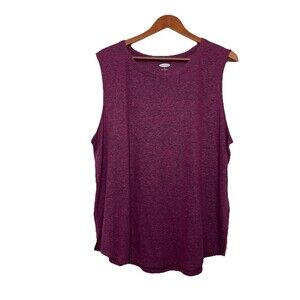 Old Navy Womens XLarge Purple Linen Blend Tank Top Sleeveless NEW